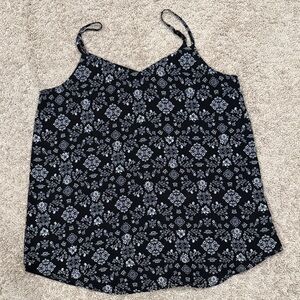 Pink Rose Black and White Patterned Camisole